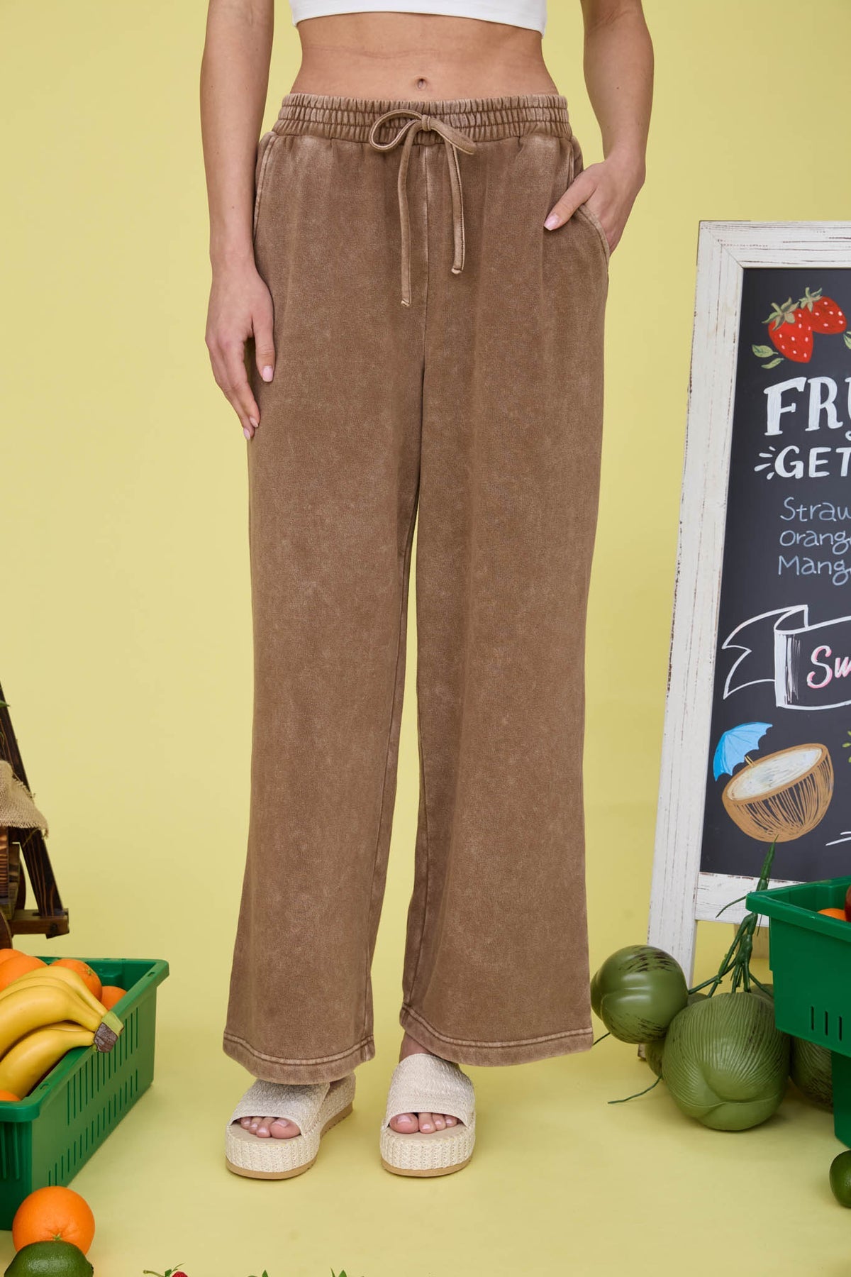 Dusty Cocoa Wide Leg Pants