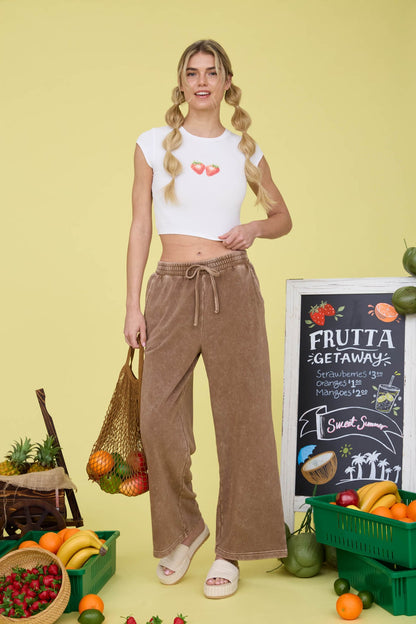 Dusty Cocoa Wide Leg Pants