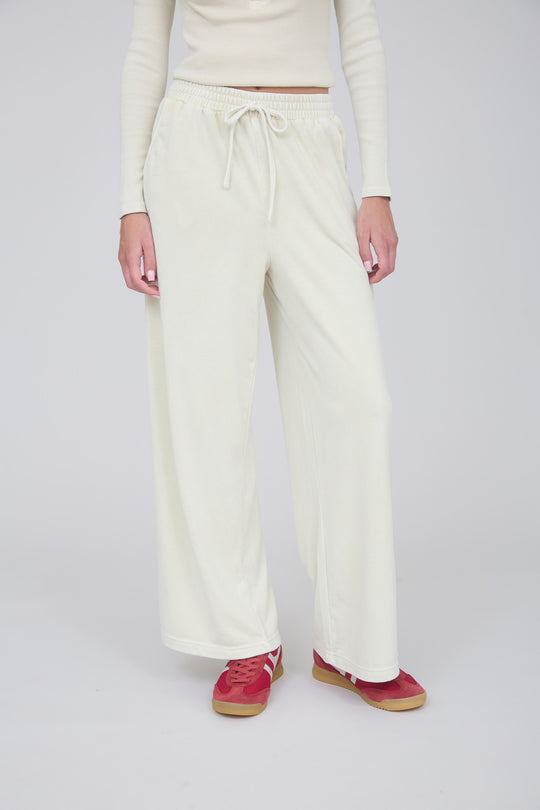 Washed Khaki Wide Leg Pants