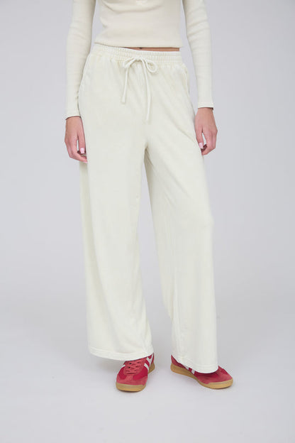 Washed Khaki Wide Leg Pants