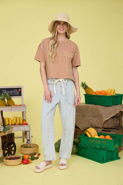 Dusty Apricot Exposed Seam Top