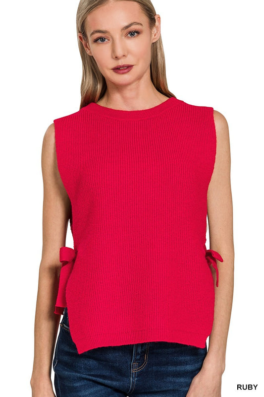 Ruby Side Tie Sweater Vest