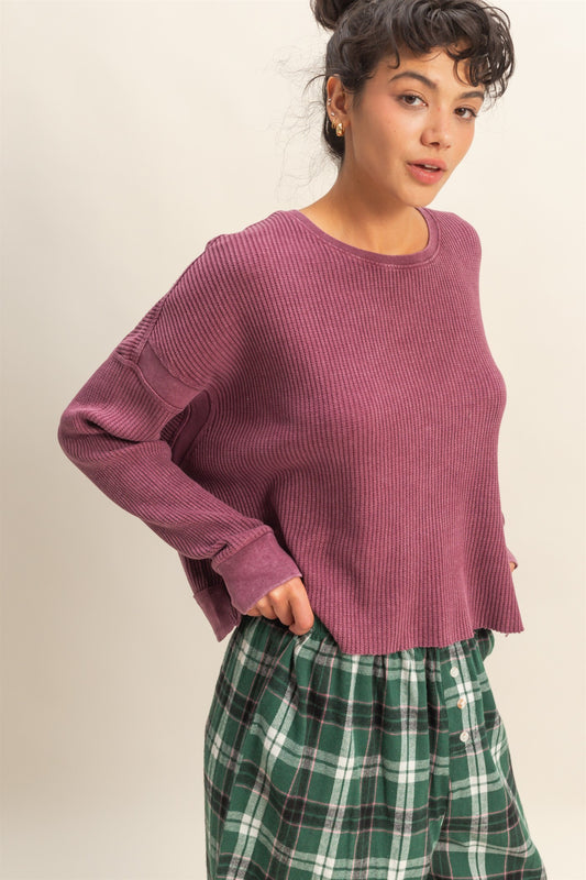 Twist of Charm Open Back Top Dark Cherry