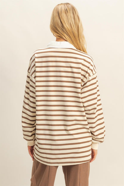 Chestnut Cream Refined Rugby Polo