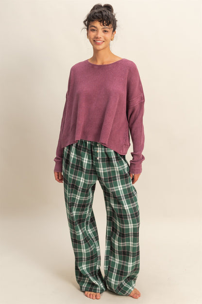 Twist of Charm Open Back Top Dark Cherry