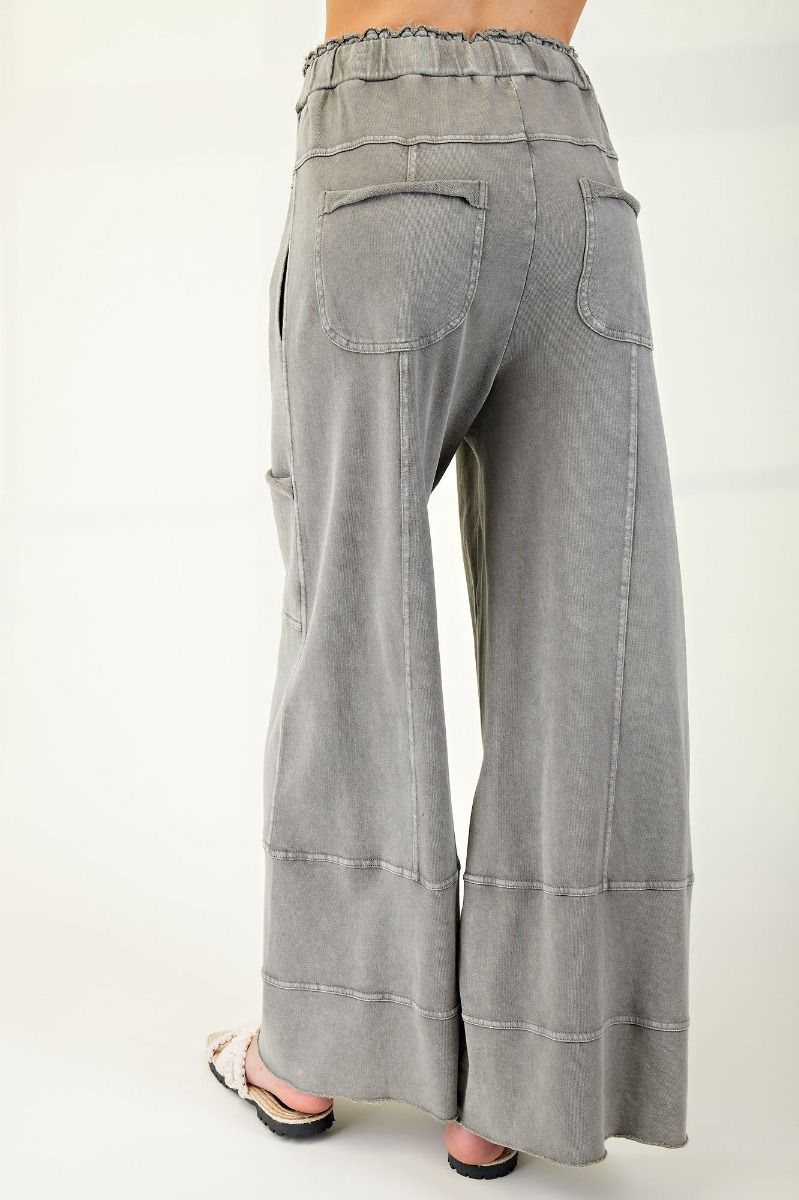 Curvy Girl Mineral Washed Cargo Pants