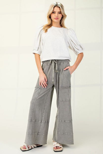 Curvy Girl Mineral Washed Cargo Pants