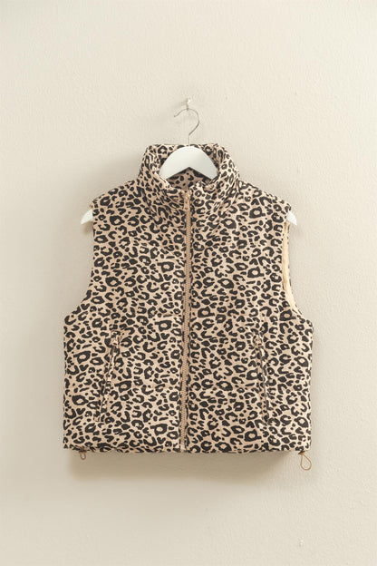 Wild at Heart Khaki Statement Puffer Vest