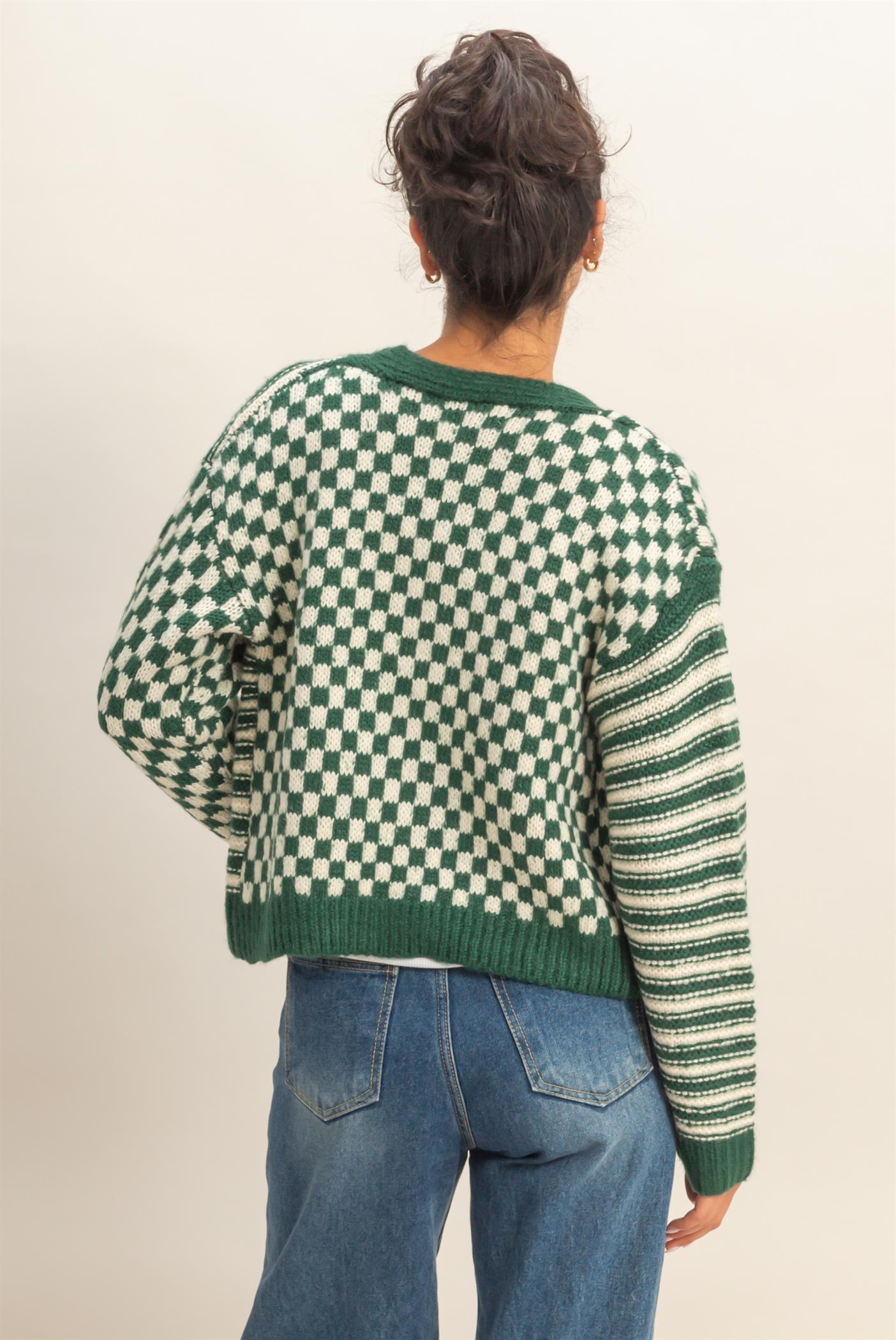 Tinsel & Timber Checkered Cardigan