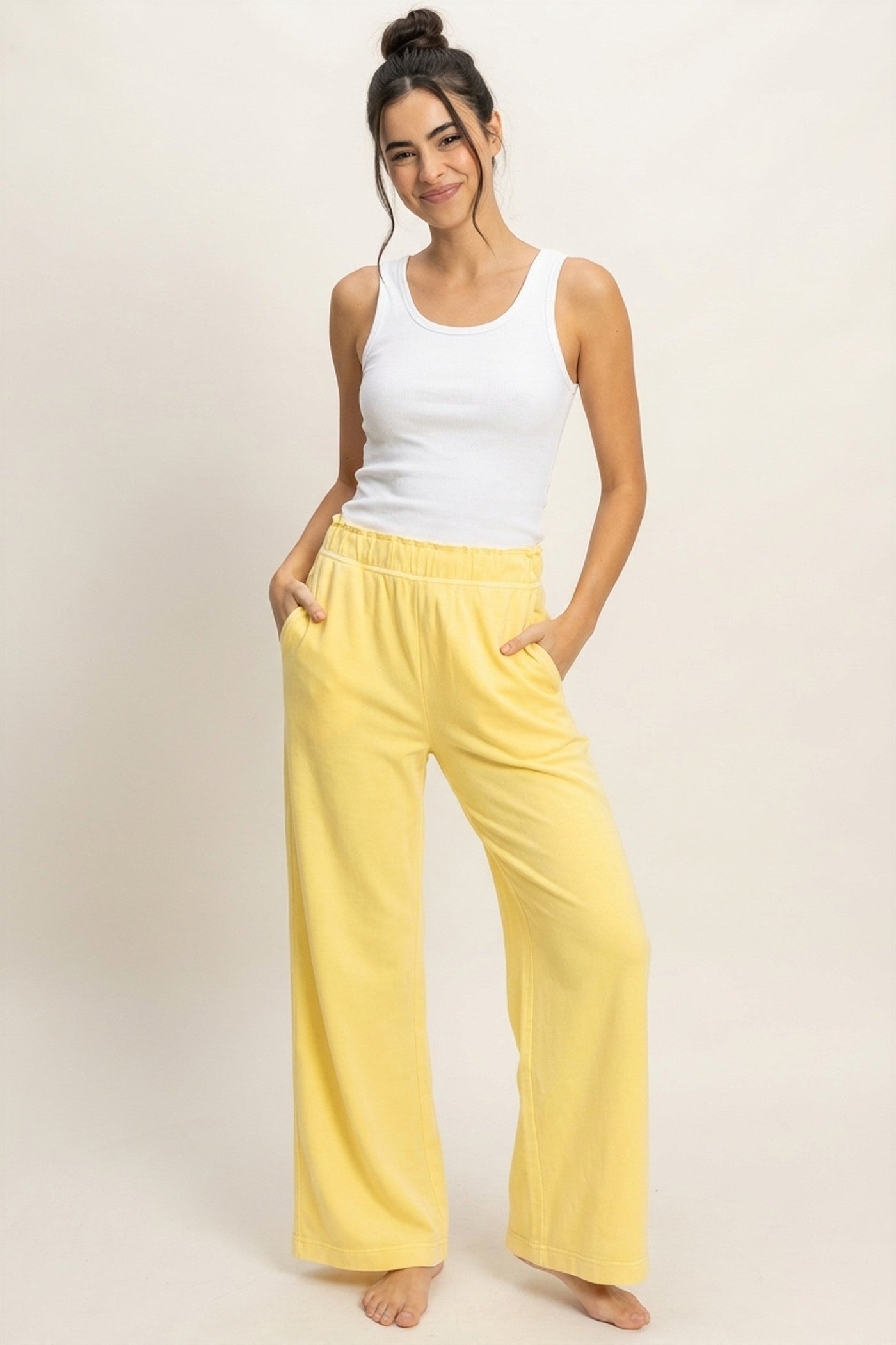 Pineapple High Waisted Flare Pants