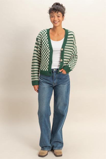 Tinsel & Timber Checkered Cardigan