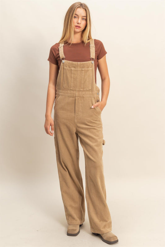 90s Girl Mineral Washed Corduroy Overall Taupe