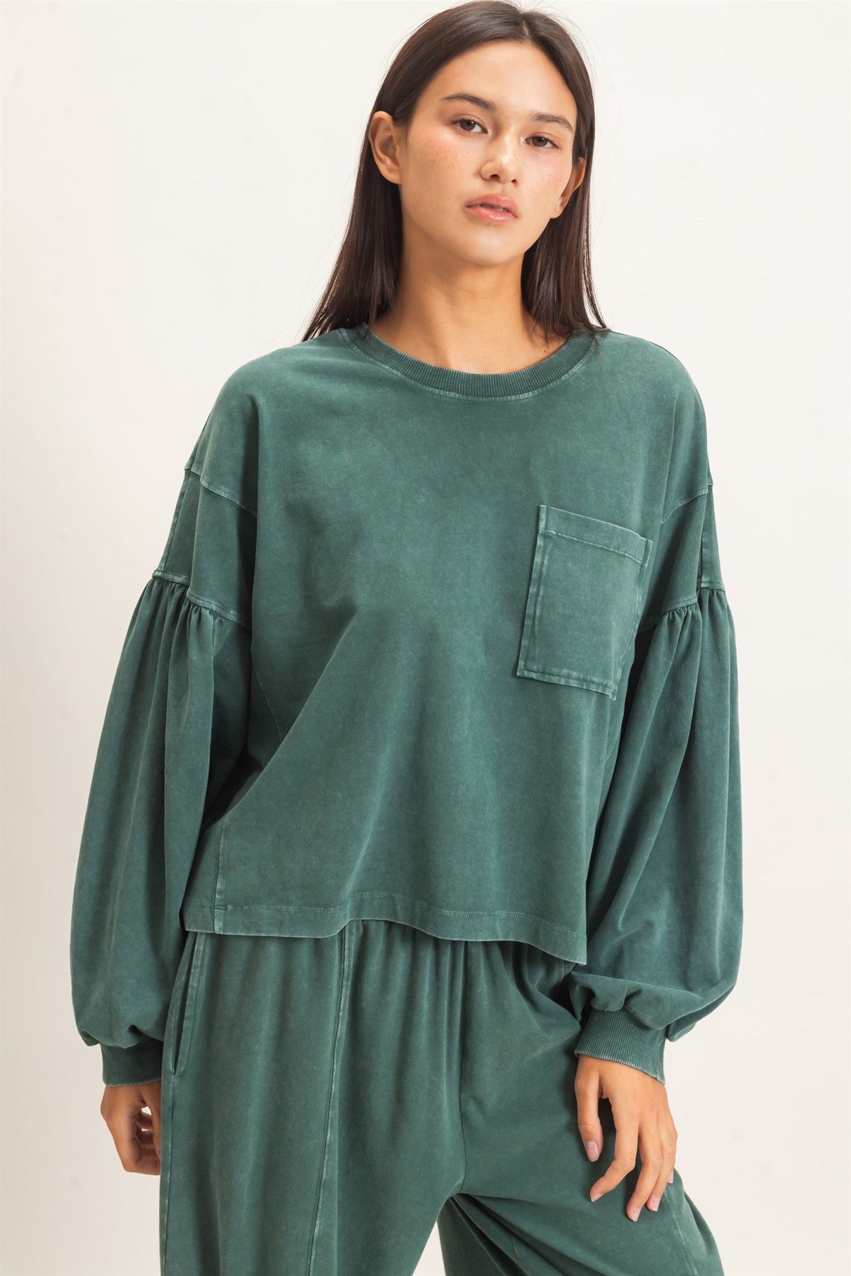 Merry & Mossy Boxy Mineral Wash Top